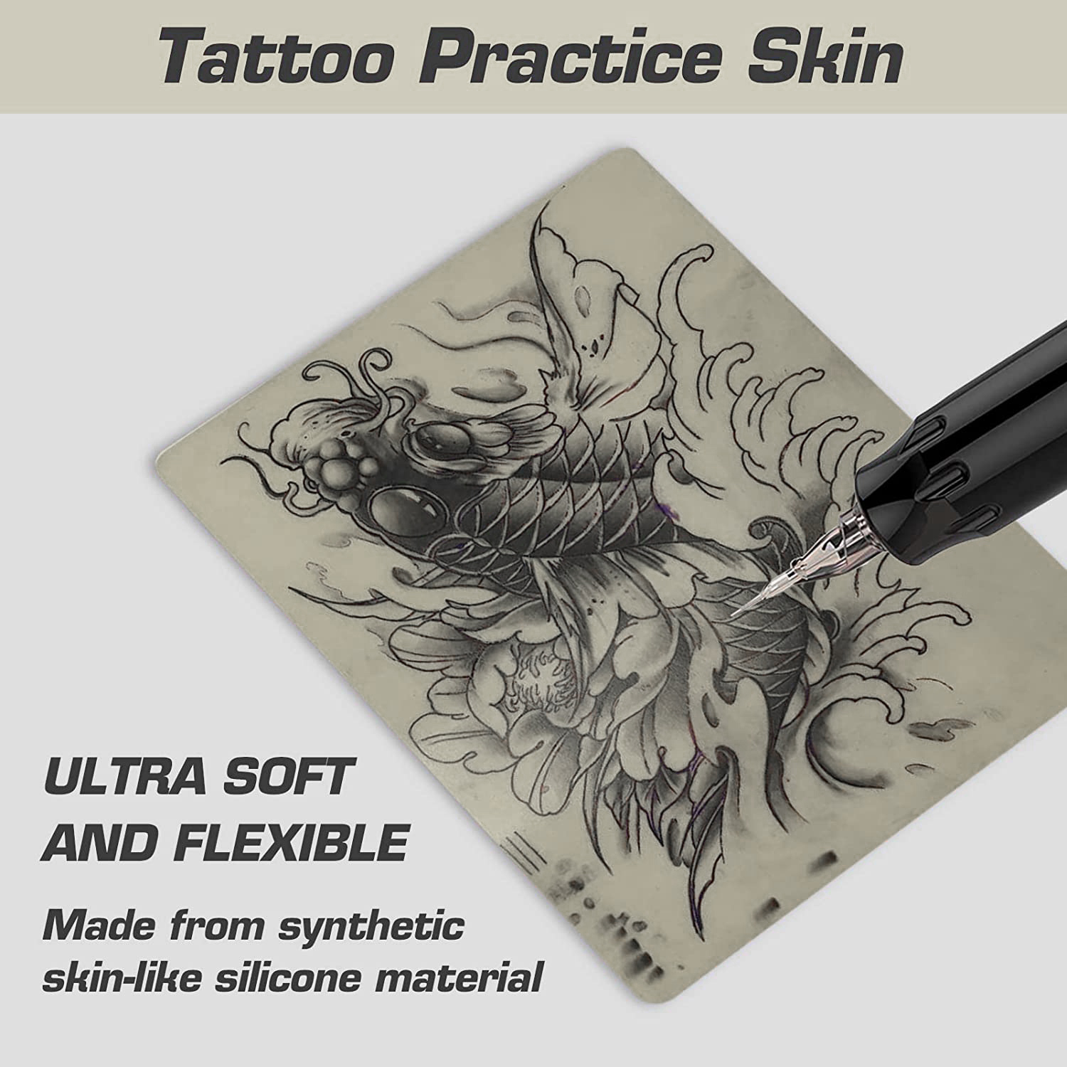 3mm Tattoo Skin Practice - Yangna Tattoo Skins Fake 5pcs 12x8 3mm thcik  Tattoo Skin Practice Tattoo Fake Skin Soft Silicone Fake Skin Tattoo